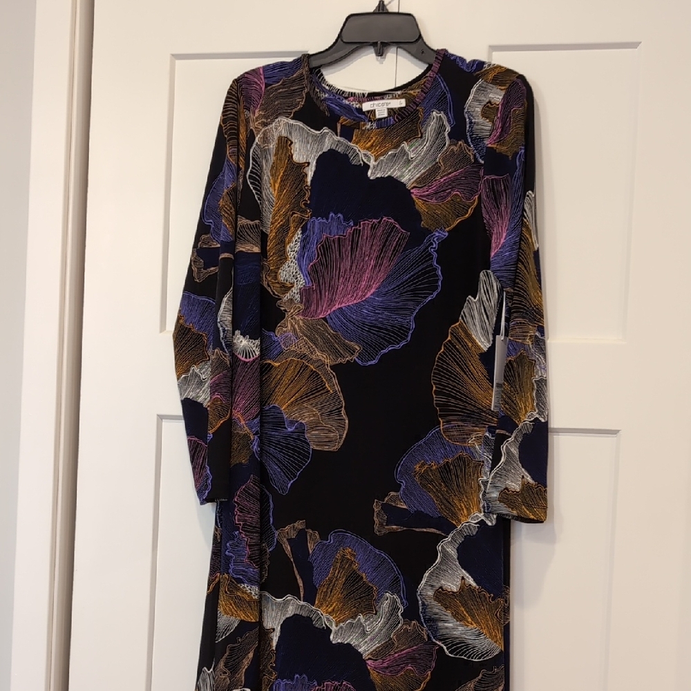 Chicos Florentia Plum Long Dress L NWT